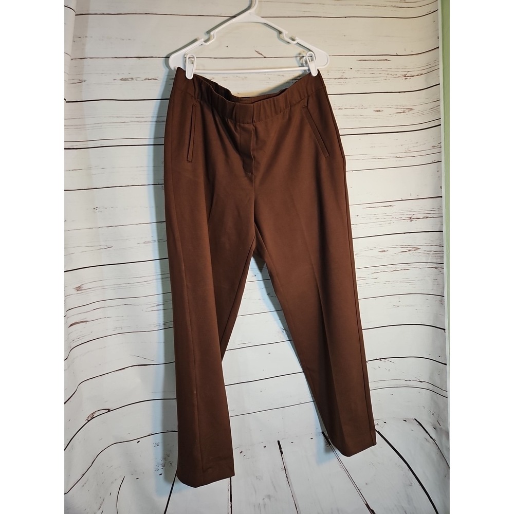 J.Jill XL Pants~Ponte Welt-Pockets Slim-Leg Pants~Pull-on~ Brown
